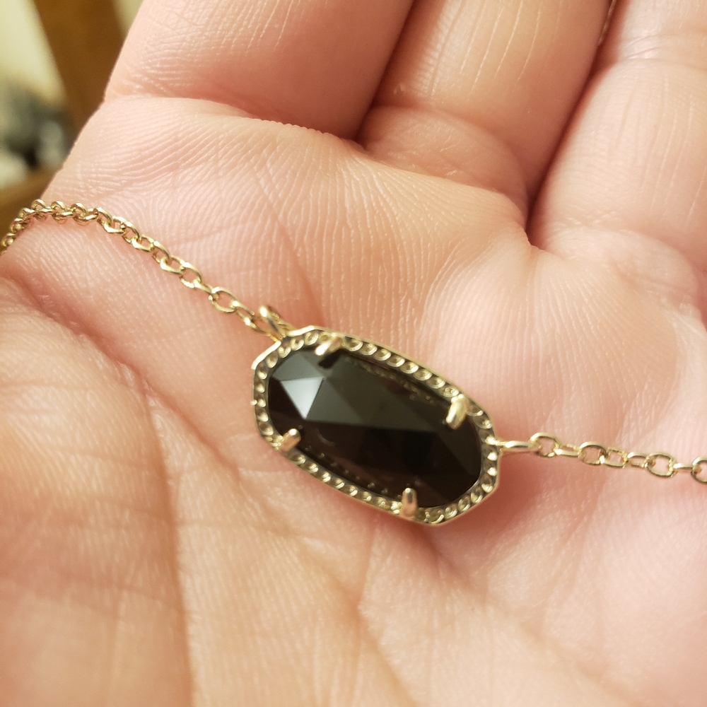Kendra Scott Black stone gold necklace
